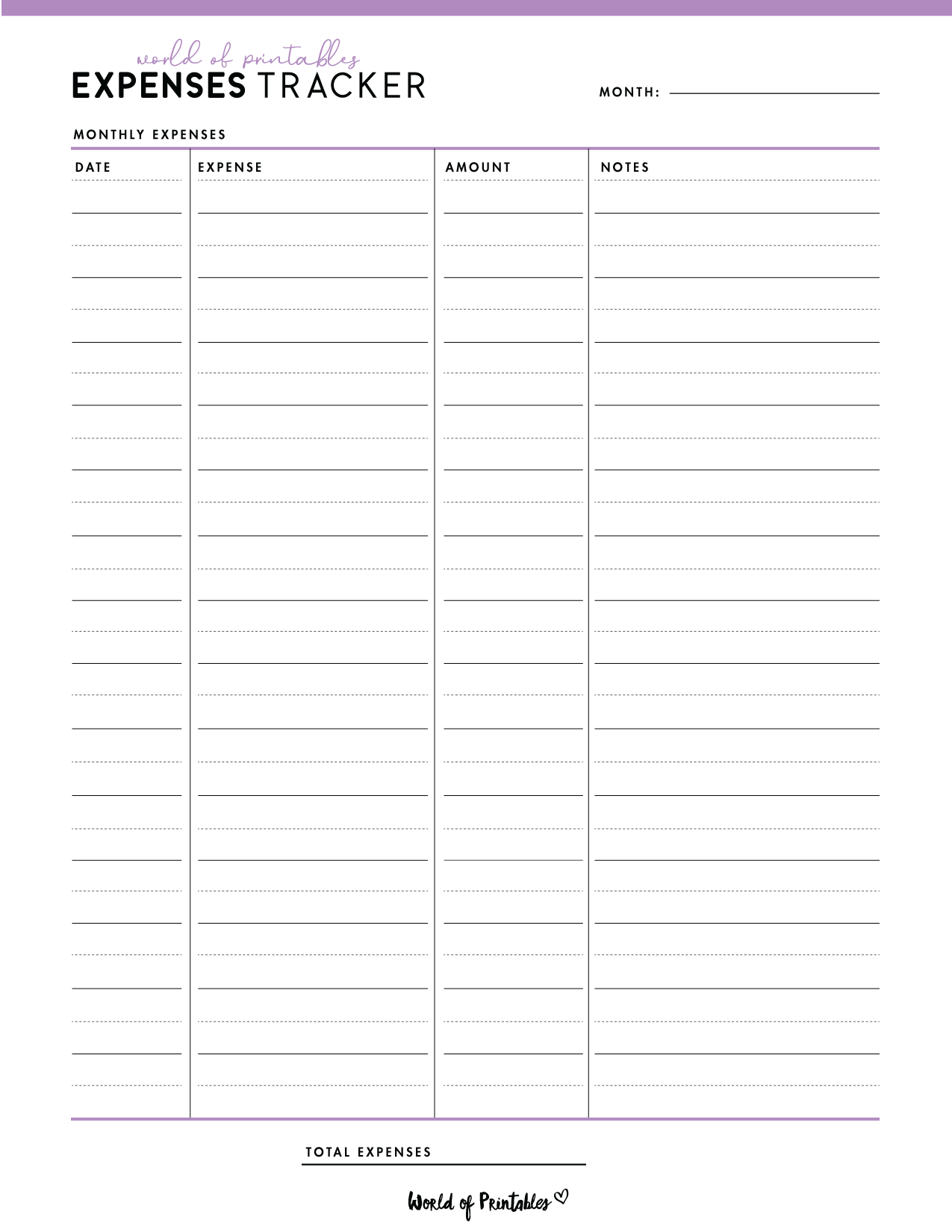 expense tracker templates - world of printables